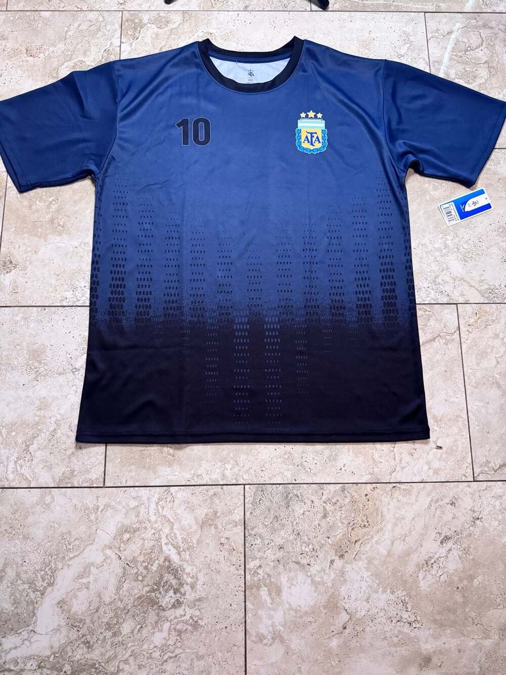 AFA Argentina Soccer Jersey Lionel Messi 10 Blue Black Gradient